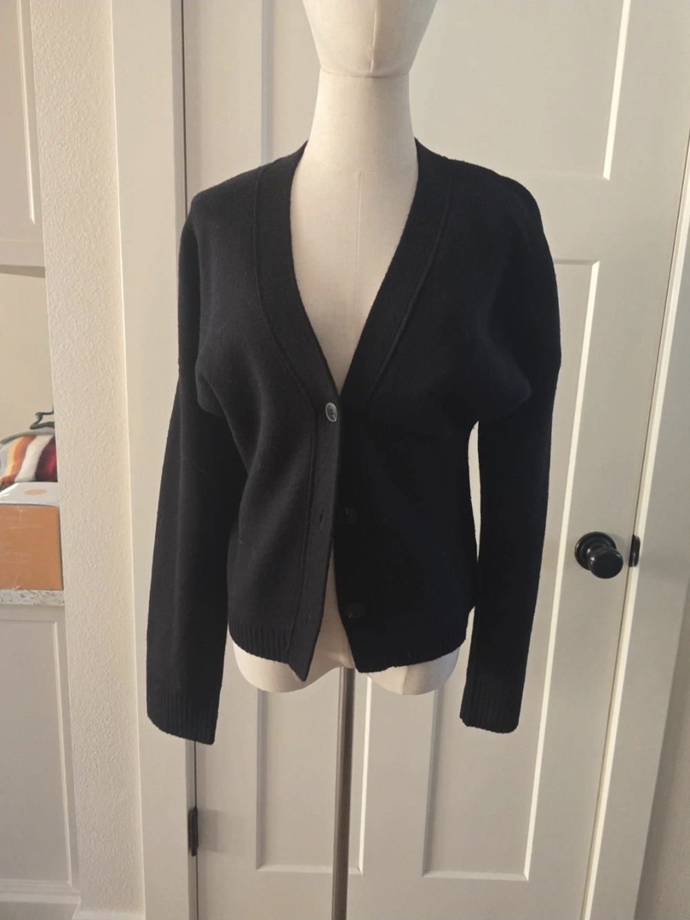 Madewell Black V-Neck Button Cardigan